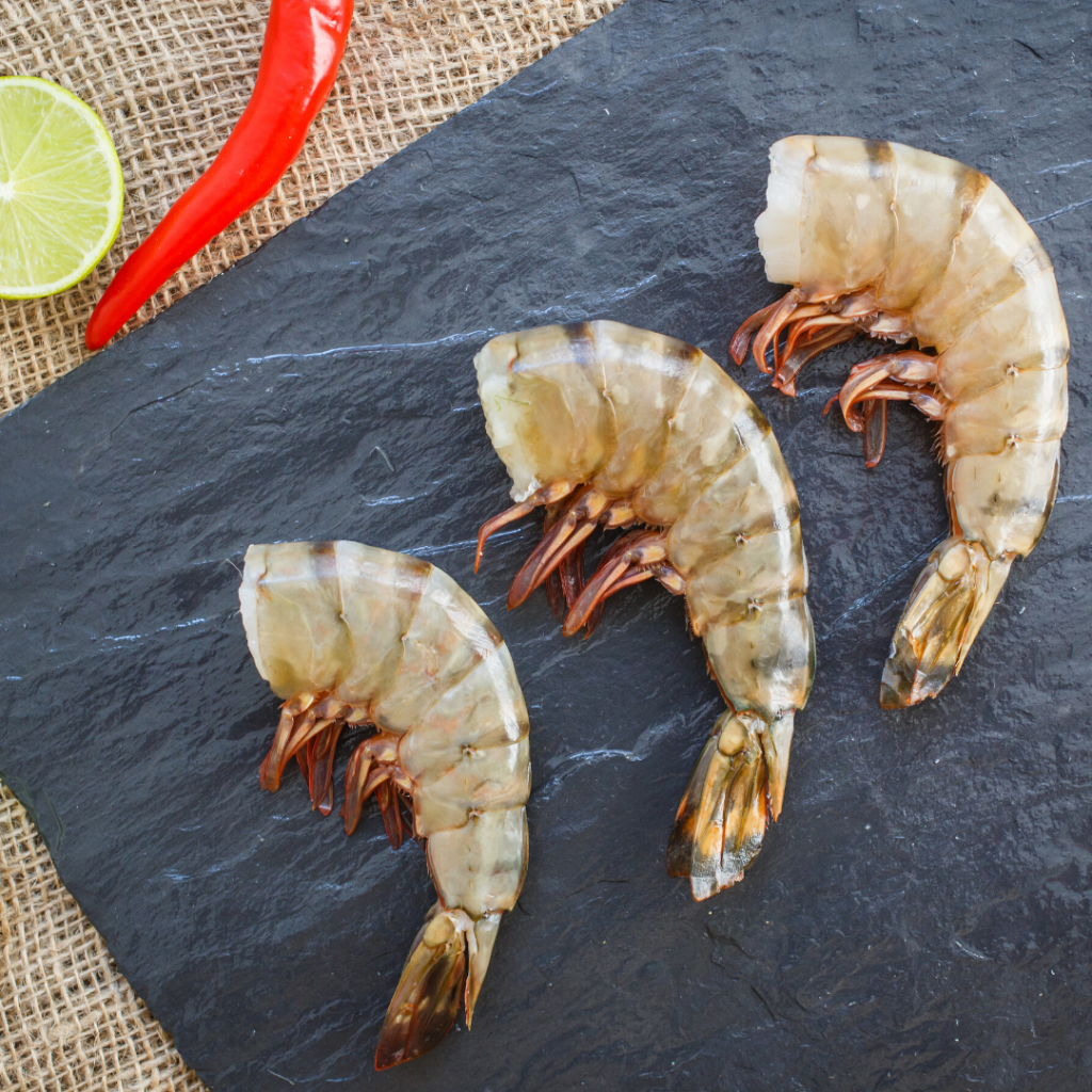 headless shell-on prawns 