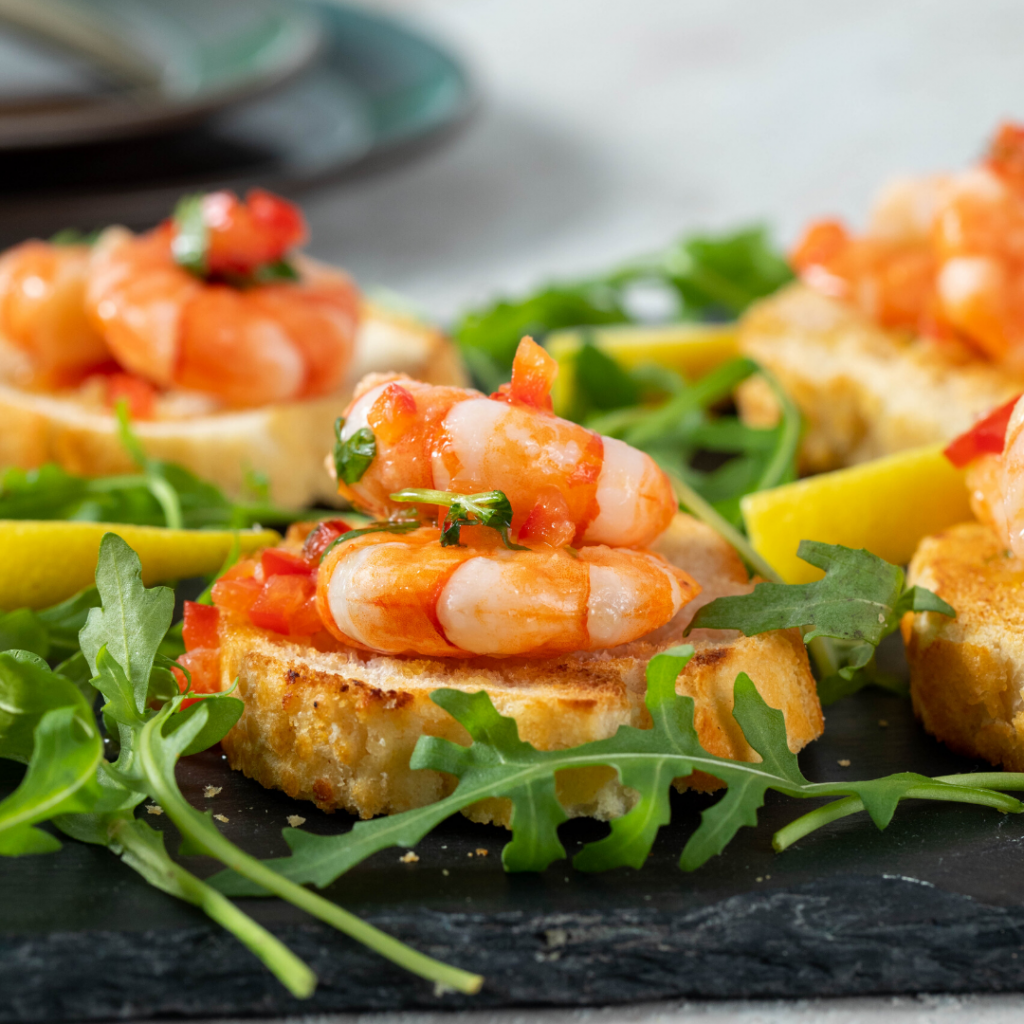 prawn bruschettas